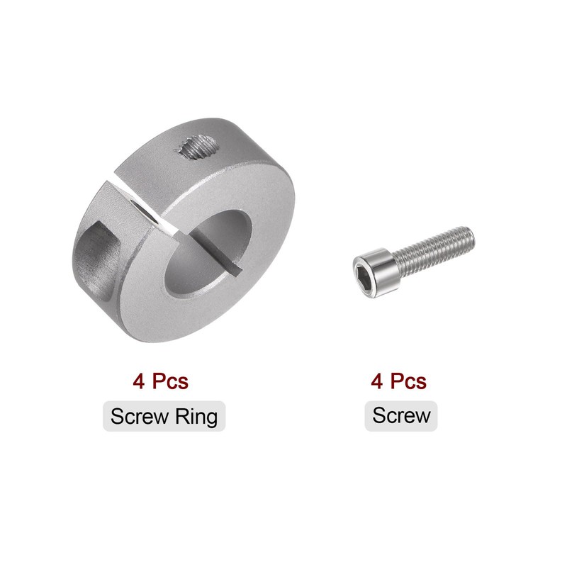 sourcing map 4pcs Shaft Collar 16mm Bore Aluminum Alloy Set