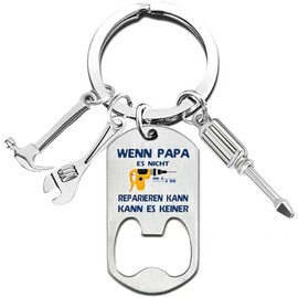 Bottle Opener Dad Keyring Father's Day Gift for Dad Best Dad Gifts Birthday (If Dad Can't Repair It Can't Repair, Cannot Make It No)