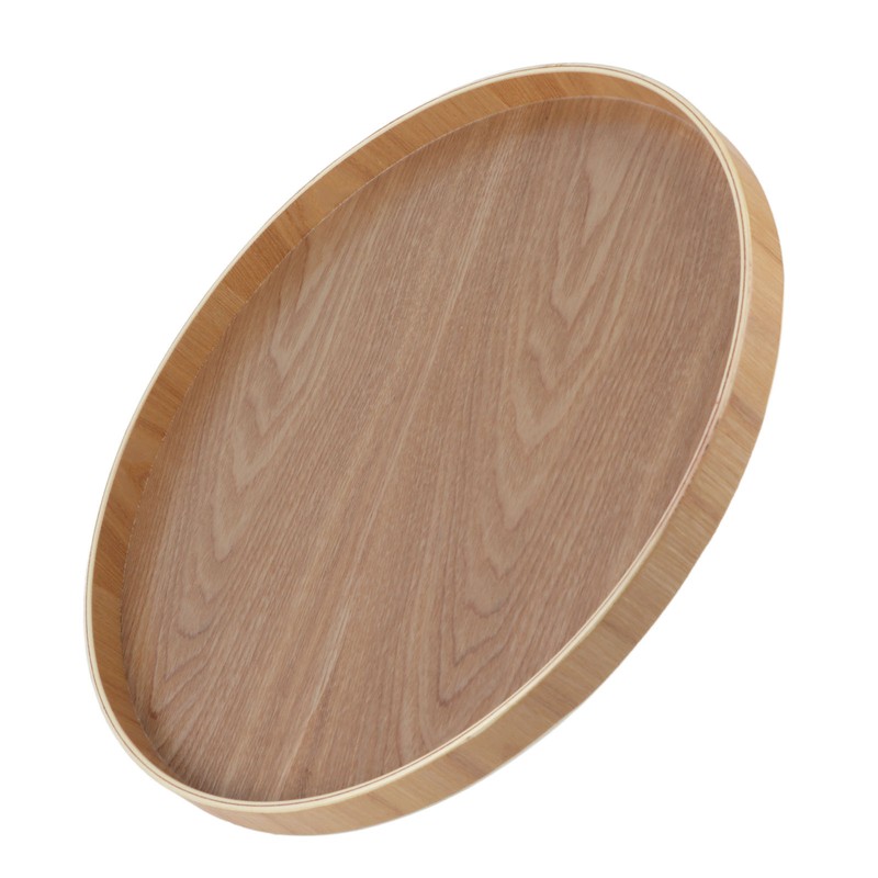Round Shape Solid Wood Tea Coffee Snack Food Meals Serving