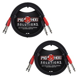 Pig Hog PD-21403 Dual 1/4" Mono (Male) Cable, 3 Feet (2-Pack)