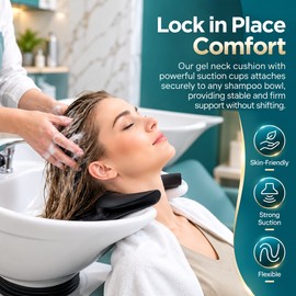 Silicone Shampoo Neck Rest for Hair Washing – Suction Cup Basin Cushion for Salon Shampoo Stations