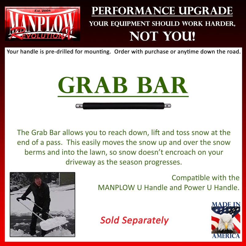 MANPLOW RevolutionX Snow Pushers and Shovels (Power U Handle, 32")