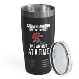 Snowboarding Black Edition Viking Tumbler 20oz - Snowboarding Defying physics - Ski Snowboard Goggles Snowboarder Skiing Snowboarding Gift Skiers Hiking Mountain Snowboarding