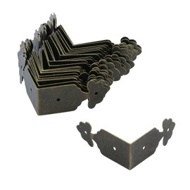 Antrader Vintage Corner Protector Metal L Shaped Decorative Furniture Case Box Cover Corner Guards Bronze Tone, 24 Pack, 1.5" x 0.7"