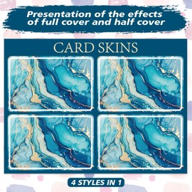 Peacoblue Bank Card Sticker Marbling Patterns Credit Debit Card Custom Skin Cover Protector Colorful, 4 Styles Scratch-Proof and Attractive Decal for Most Popular EBT Transportation Key Card
