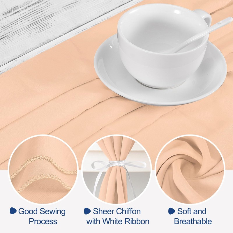 sourcing map 10 ft Chiffon Table Runner 28 x 120