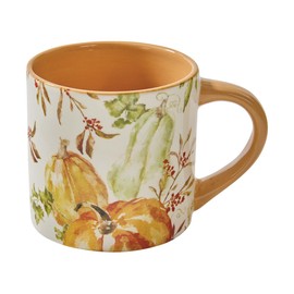 Split P Fall Festival Mug Set Of 4, Orange Pumpkin Patch Ceramic Mug For Autumnn, Fall & Thanksgiving Decor, Durable Hard Dolomite Drinking Mug For Hot Or Cold Drinks, Microwave & Dishwasher Safe