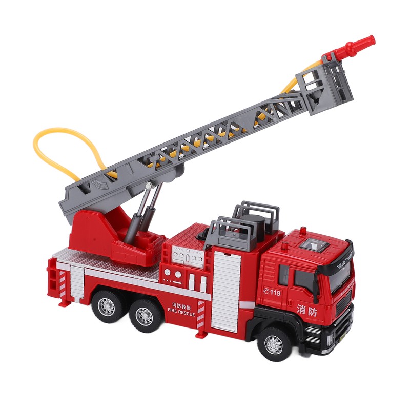 1:50 Ladder Fire Truck Alloy Model 180° Rotating Table Fire