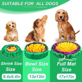 Vivifying Snuffle Mat for Dogs, Durable Dog Snuffle Mat, Washable Interactive Game Toy Mat for Large Dog and Puppies(Yellow Purple)