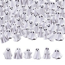 SHIFANQI Halloween Ghost Figurine - Spooky Resin Ghost Statue, Funny Cute Ornaments for Home Decorations Office Desk Decor (60 PCS Mini Ghosts)