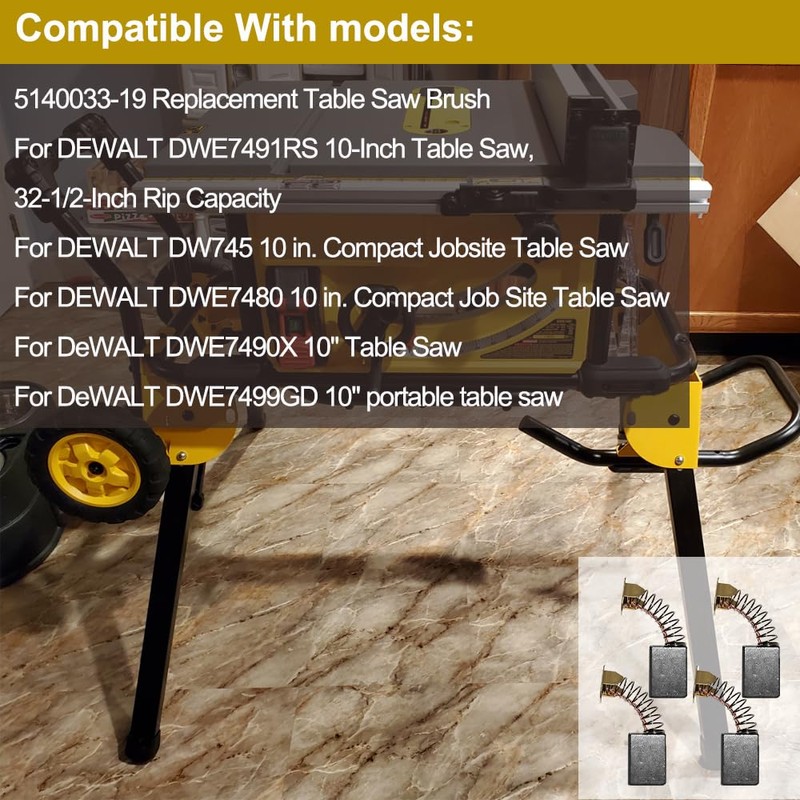 5140033-19 Replacement Carbon Brushes Set Compatible with DEWALT 5140033-19, DW745,