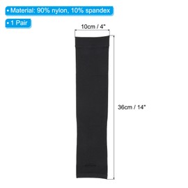 PATIKIL 1 Pair Arm Sleeves, Sun Protection Arm Sleeve Shade Cooling Arm Sleeves with Thumb Hole for Sports Hiking Riding, Black
