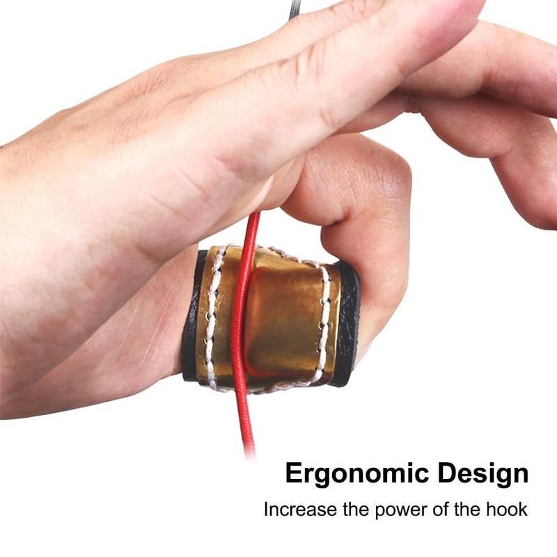 DONGKER Archery Thumb Ring, Archery Finger Tabs PU Leather Thumb