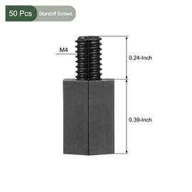 YOKIVE Pack of 50 M3 Standoff Screws Nylon Hexagonal PCB Spacers with High Insulation Effect Hold Height Uniform Large for Motherboard (Black 25 mm + 6 mm)