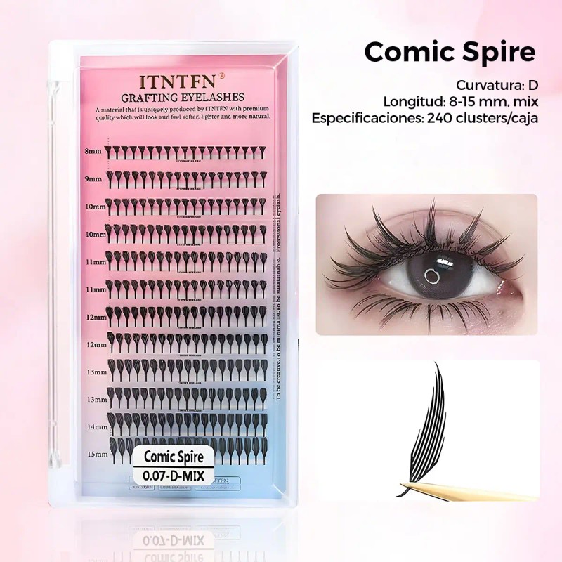 Extensiones De Pestañas Comic En Espiga, Estilo Anime Spire