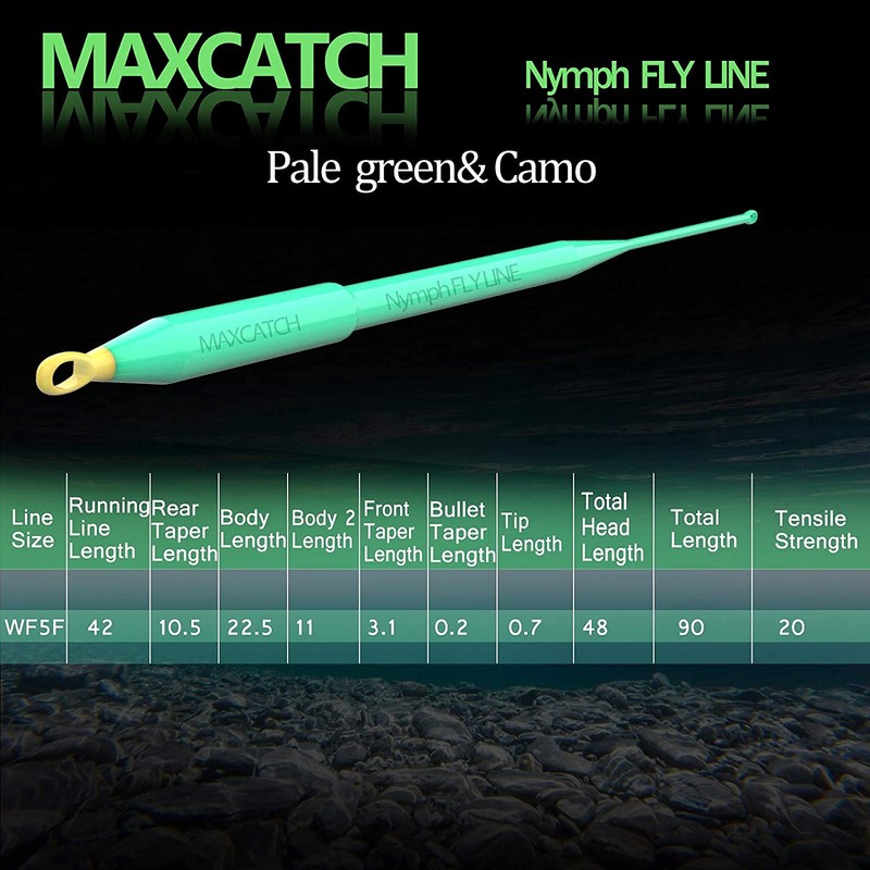 Maxcatch Nymph Floating Fly Line WF2/3/4/5/6F 90ft with 2 Welded