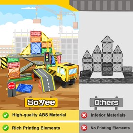 Magnetic Tiles Magnetic Building Blocks Crane Truck STEM Building Toys for Kids 3 4 5 6 7 8 Year Old Boys Girls Birthday Xmas Gifts