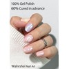 Spring Semi Cured Gel Nail Strips, Flower 20pcs Adhesive UV