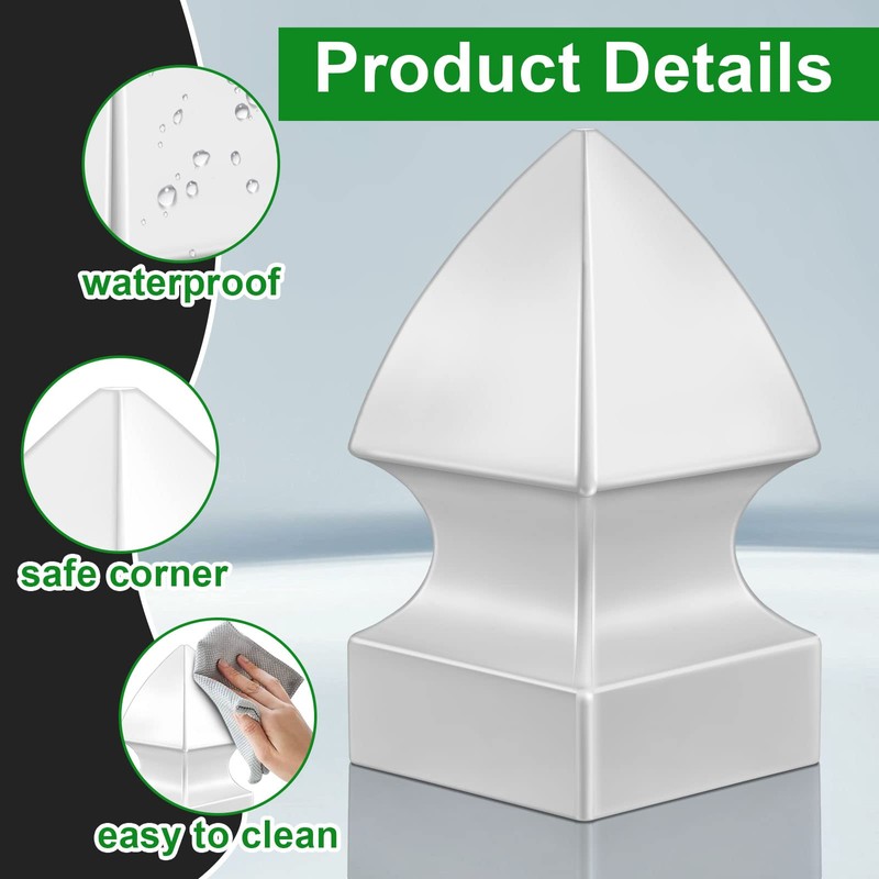 Lothee 2 Pcs Vinyl Post Cap Gothic Post Caps Decking