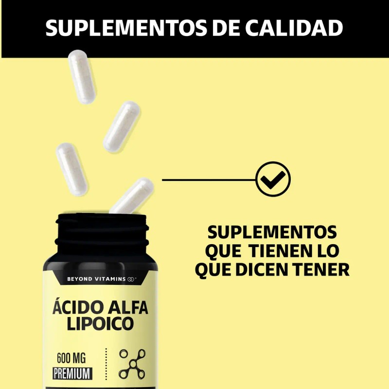 Ácido Alfa Lipóico Ala 600mg Por Cápsula Potenciado Cúrcuma Curcumina