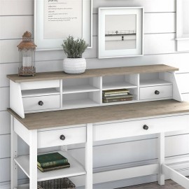 Bush Mayfield Desktop Organizer in Shiplap Gray / White - Engineered Wood