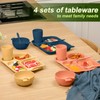 24 Pcs Wheat Straw Dinnerware Cutlery Set for Aldult Including
