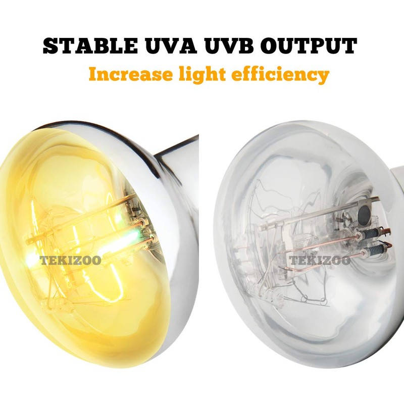 TEKIZOO UVA UVB Sun Lamp High Intensity Self-Ballasted Heat Basking
