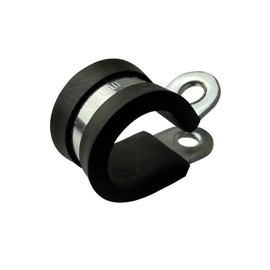 Zinc Plated Rubber Lined P Clips Cable Mounting Hose Pipe Clamp- 12mm x5 pieces