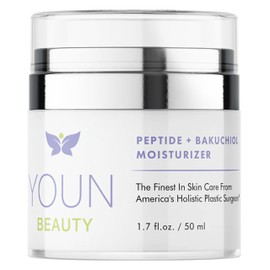 YOUN Beauty Peptide + Bakuchiol Moisturizer by Holistic Dr. Anthony Youn – Paraben-Free Retinol-Alternative Face Moisturizer to Support Collagen Production, Skin Hydration and Elasticity, 50ml
