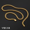 VEXXS Cuban Link Chain,18K Real Gold Plated Men's Chain Necklace,