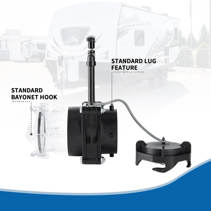 GLOBIZ Twist-On Waste Valve RV Gate Valve with Built-in Clear