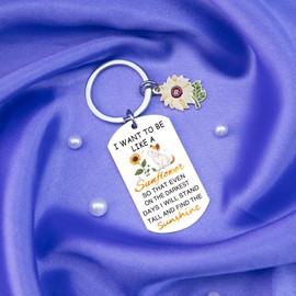 Encouragement Motivational Gifts For Women Mom Inspirational Sunflower Gifts For Women Motivational Sunflower Keychain Positive Positivity Gifts For Friends Best Sunshine Gift For Women Friendship
