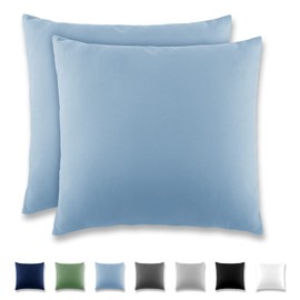REDKEY Kissenbezug 80x80 cm - 2er Set Kopfkissenbezug - Mikrofaser Kissenhülle für Kissen, Kopfkissenbezüge mit Laschenvershluss, 80 x 80 Pillow Case - Hellblau