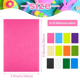 Morcheiong 12 Pcs Self Adhesive Felt Sheet Soft Felt Sheets with Adhesive Backing for Art Project and Sewing DIY Craft(11.8"x7.9"/30x20cm)- 12 Colors
