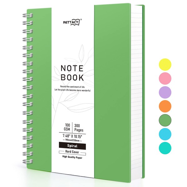 RETTACY B5 Notepad, Notebook, Spiral Bound Notebooks, 300 Sheets/150 Pages
