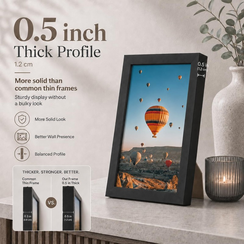 JCJMY 8.5x11 inch Picture Frame Black for Certificate Poster and