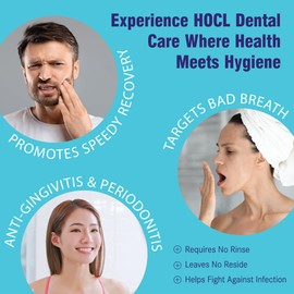 Think Smarter Products Professional Grade Mouthwash Alcohol Free, Oral Care Bad Breath Treatment, Hypochlorous Acid (HOCL) 80 ppm - Dentist Recommended for Plaque Removal & Gingivitis Prevention, 8 Oz