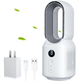 let'me 13 Inch Desk Fan, Bladeless Table Fan, 106° Oscillating Fan Touch Control with 3 Speeds and Night Light, Small Quiet Desk Fan for Personal, Office, Nightstand