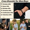 Tarsus Christian Gifts for Men, Leather Mens Cross Bracelet Religious