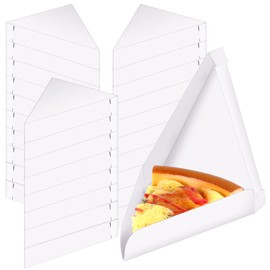 Tioncy 50 Pcs 9.65 x 7.28 x 1.77 Inch Disposable Single Pizza Slice Wedge Tray Paperboard Pizza Slice Container Pizza Boxes Pizza Holder Pizza Slice Container for Birthday Wedding Party Supplies