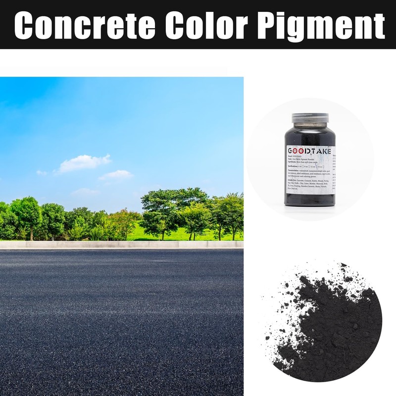 GOODTAKE Concrete Pigment - Black Iron Oxide Powder, Cement Dye
