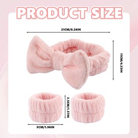 Pack of 3 Bowknot Headbands, Women's Elastic Face Wrist Wash Band, Coral Fleece Makeup Bow Headband, Elastic Cosmetic Headband, for Women, Girls, Yoga, Sports, Shower, Makeup Removal