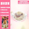 LANIAKEA 200PCS Individual Cupcake Containers 2.3x2.3x1.4inch Plastic Clear Cupcake Box