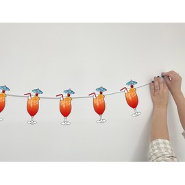 AK Giftshop Cocktail Bunting Party Decorations - 12pcs / 2.5m Ribbon Multicoloured