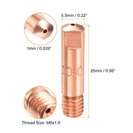 HARFINGTON 20pcs MIG Welding Gun Contact Tip 0.039" Copper MIG Welder Contact Tips Welding Gun Replacement Accessories for MB-15AK MIG Welding Torch