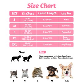 FAYOGOO Cat Harness Cat Lead Harness for Cats, Cat Harness with Lead, Escape Proof, Adjustable Cat Harness, Controlling, Breathable Cat Lead with Reflective Stripes