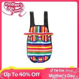 Rainbow Adjustable Pet Carrier Backpack for Dogs & Cats - Breathable, Legs-Out Design for Traveling, Hiking, Camping - Perfect for Small to Medium Pets - Includes Spring Accessories in Medium Size, Mother's Day - Color: Rainbow