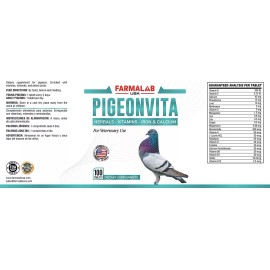 farmalab PIGEONVITA VITAMINA COMPLETA para PALOMAS MULTIVIT Pigeon 100 TABLETAS farmalab