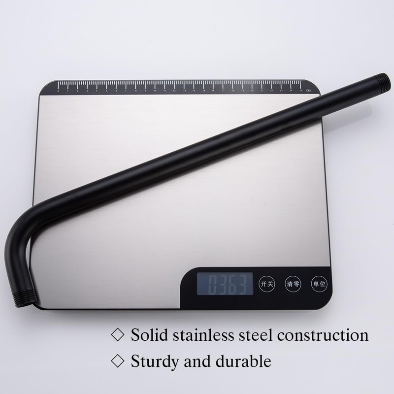 RANDOM 16 Inch Shower Arm with Flange,Stainless Steel 90 Degree