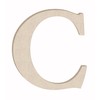 7 Inch Blank Wooden Craft Letter C, Unfinished Wood Alphabet
